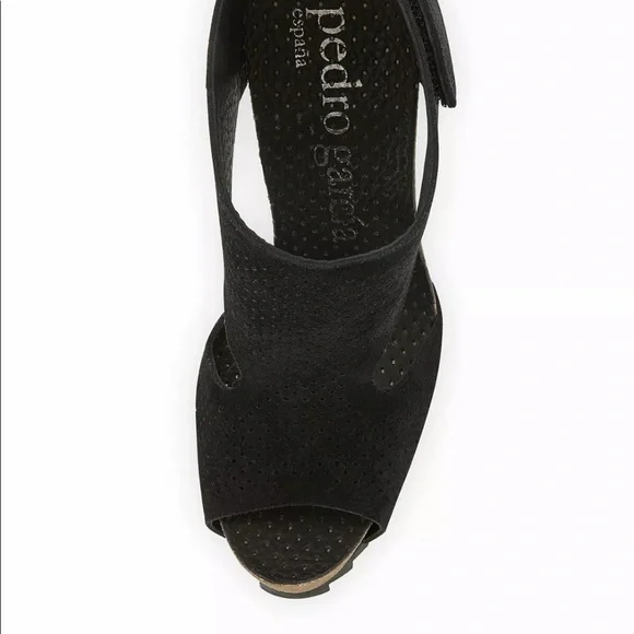Pedro Garcia Petunia Perforated Suede Sandal Black - Picture 3 of 11